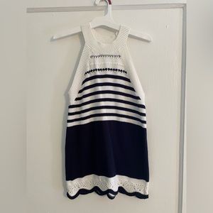 Loft Navy&White knit top size S
